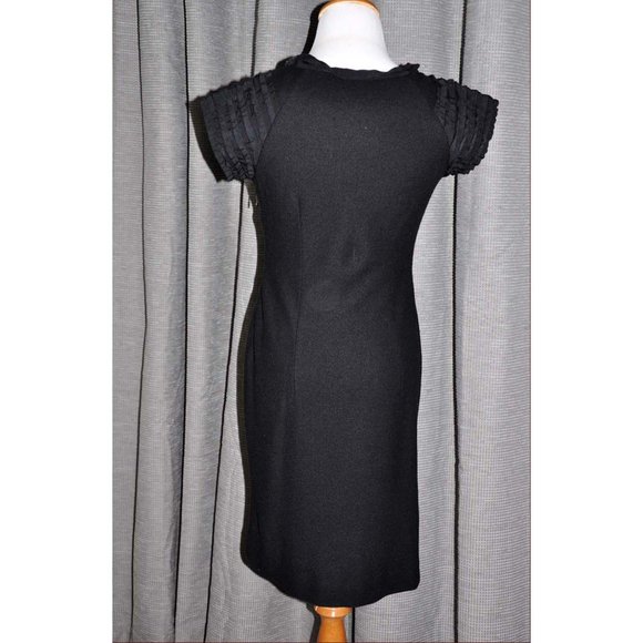 Vintage Ann Taylor Black Wool Sheath Dress (Little Black Dress) Size 0 - Picture 6 of 6